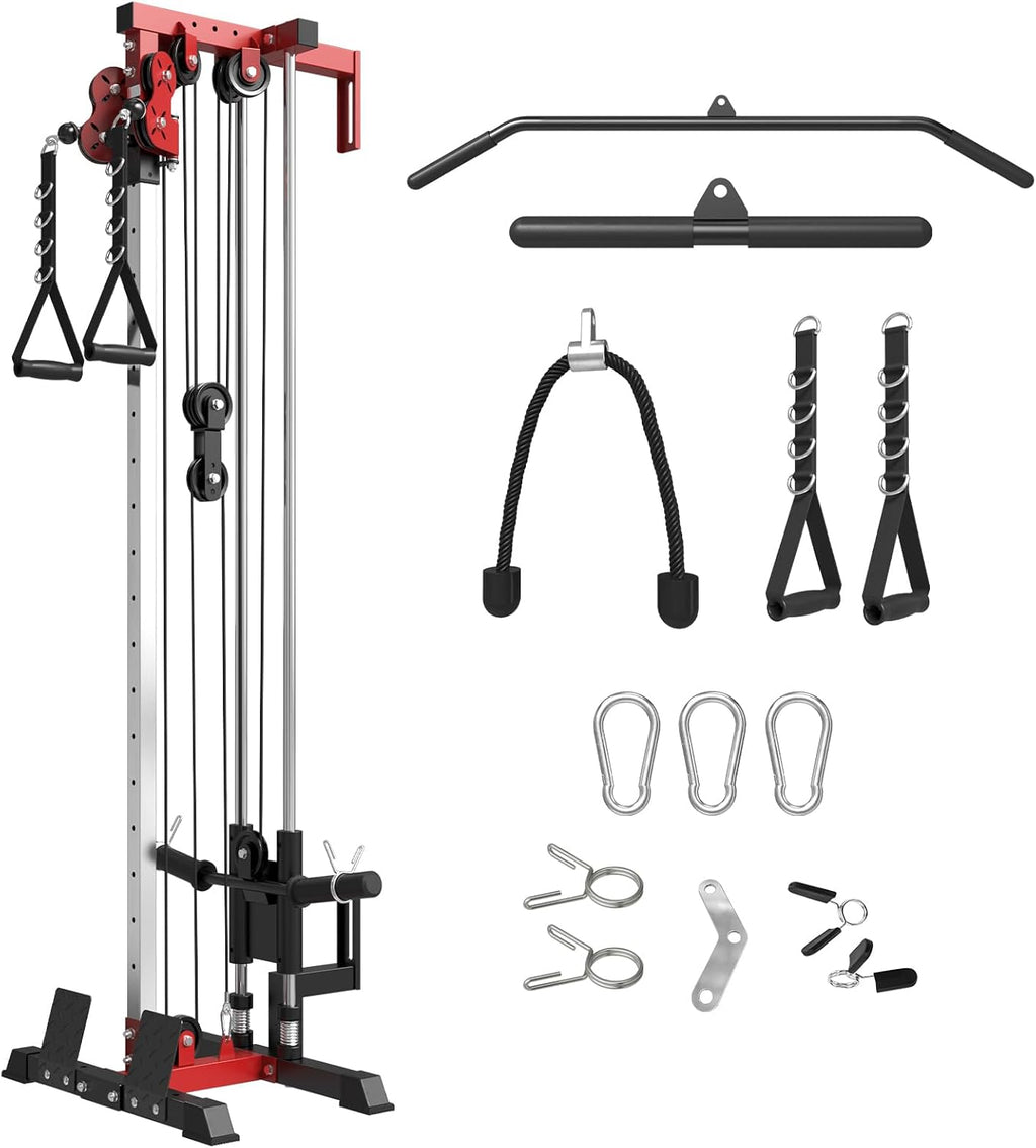 Wall Mount Cable Station, Cable Crossover Machine with Dual Pulley System and 18 Adjustable Positions for Home Gym Fitness Equipment🔥