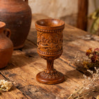 Boxwood "Last Supper" Chalice  Hand-Carved Communion Cup | Eternal Symbol of Redemption & Fellowship💋