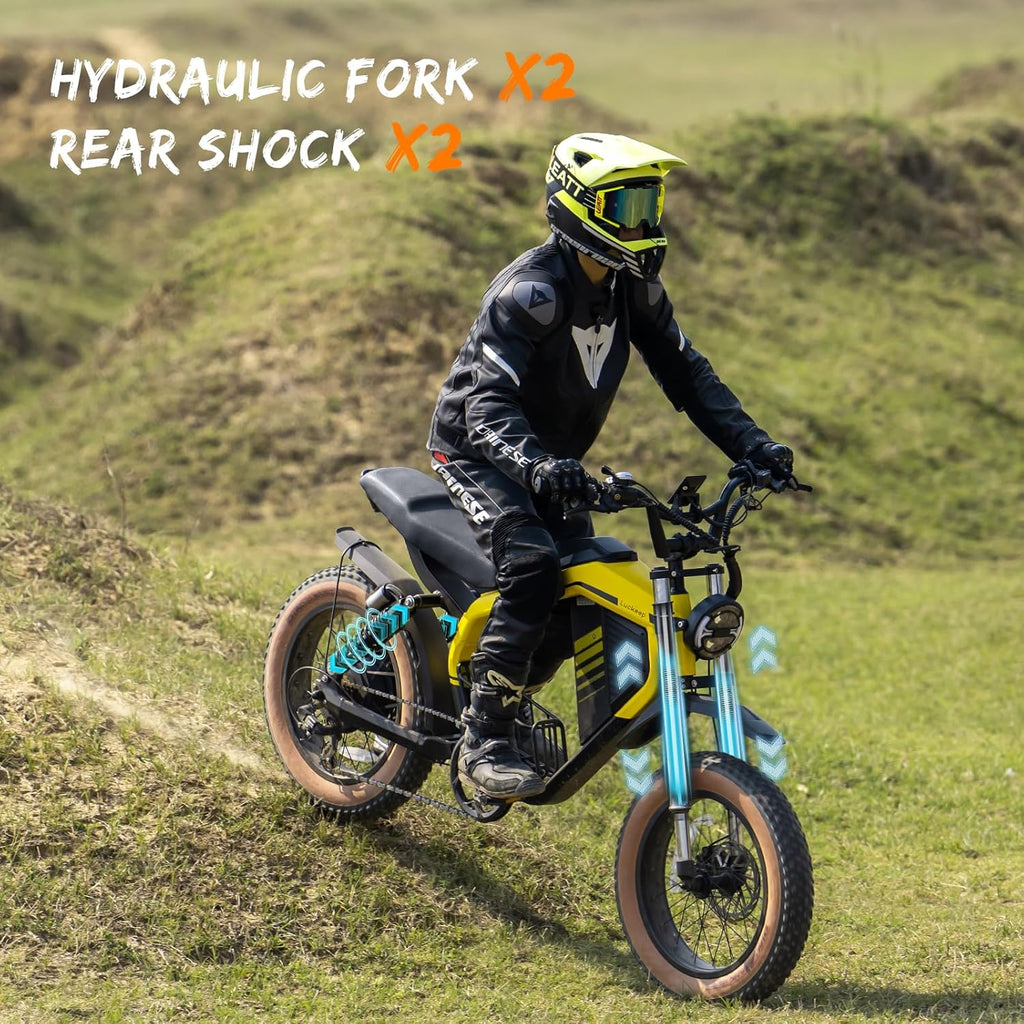 Electric Bike for Adults/Teen,2000W/3000W Peak Dual Motor,37.5/32 MPH, 48V/52V, 20AH-40AH Dual Battery Ebike,80/160 Miles 20" Fat Tire Electric Dirt bike,Electric Moped Ebike for Adults💋