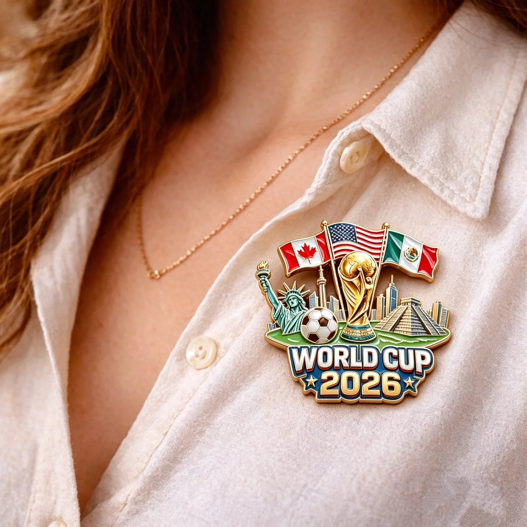 ⚽FLASH SALE: 60% OFF!🏆2026 World Cup USA/Canada/Mexico Commemorative Pin💋