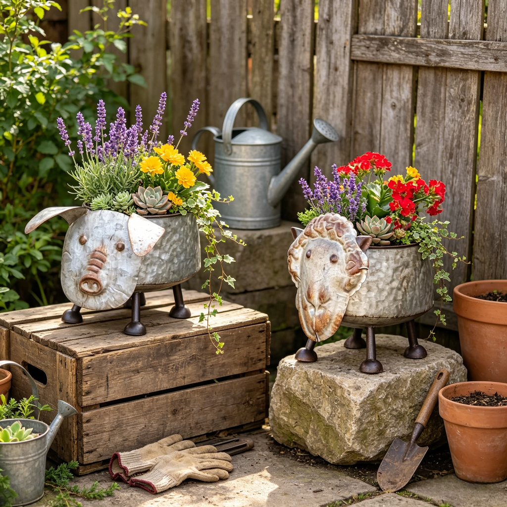 Farmhouse Barnyard Animal Planter Collection💋