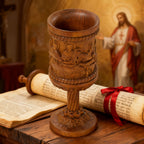 Boxwood "Last Supper" Chalice  Hand-Carved Communion Cup | Eternal Symbol of Redemption & Fellowship💋
