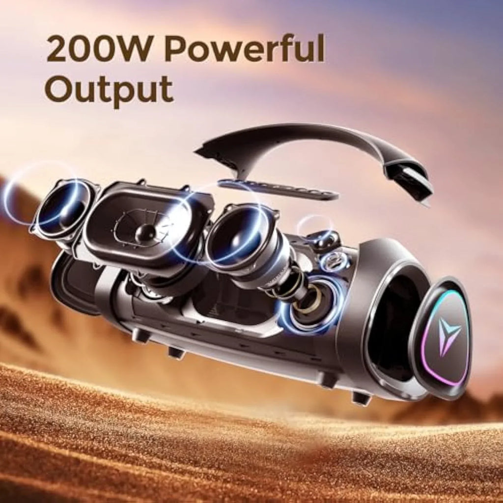 Large Bluetooth Speaker Loud, Massive Bass, IPX66 Waterproof Party Portable Speaker with Subwoofer/EQ/Fast Charge💋