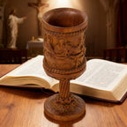 Boxwood "Last Supper" Chalice  Hand-Carved Communion Cup | Eternal Symbol of Redemption & Fellowship💋