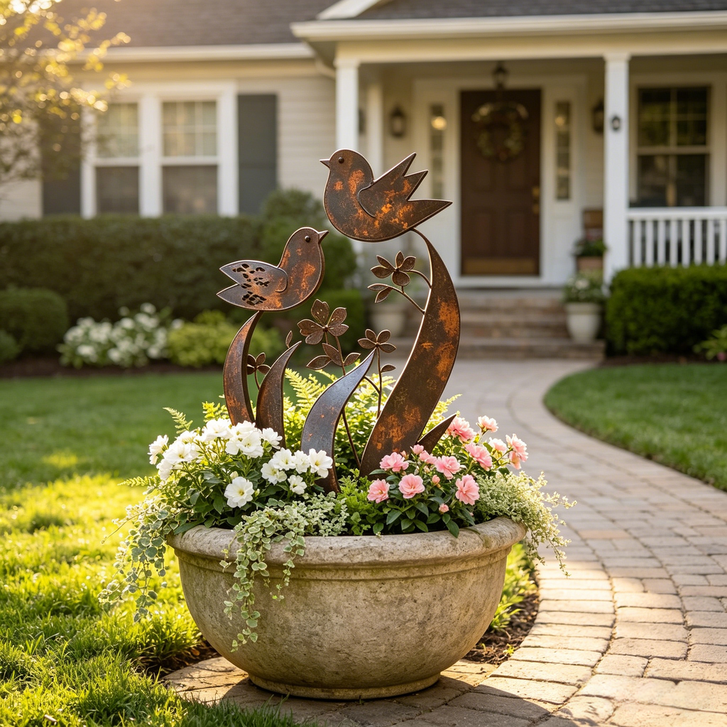 🦋🦋2026 Mother's Day Gifts 50% Off--💖🎁Bird & Wildflower Metal Garden Stake💋