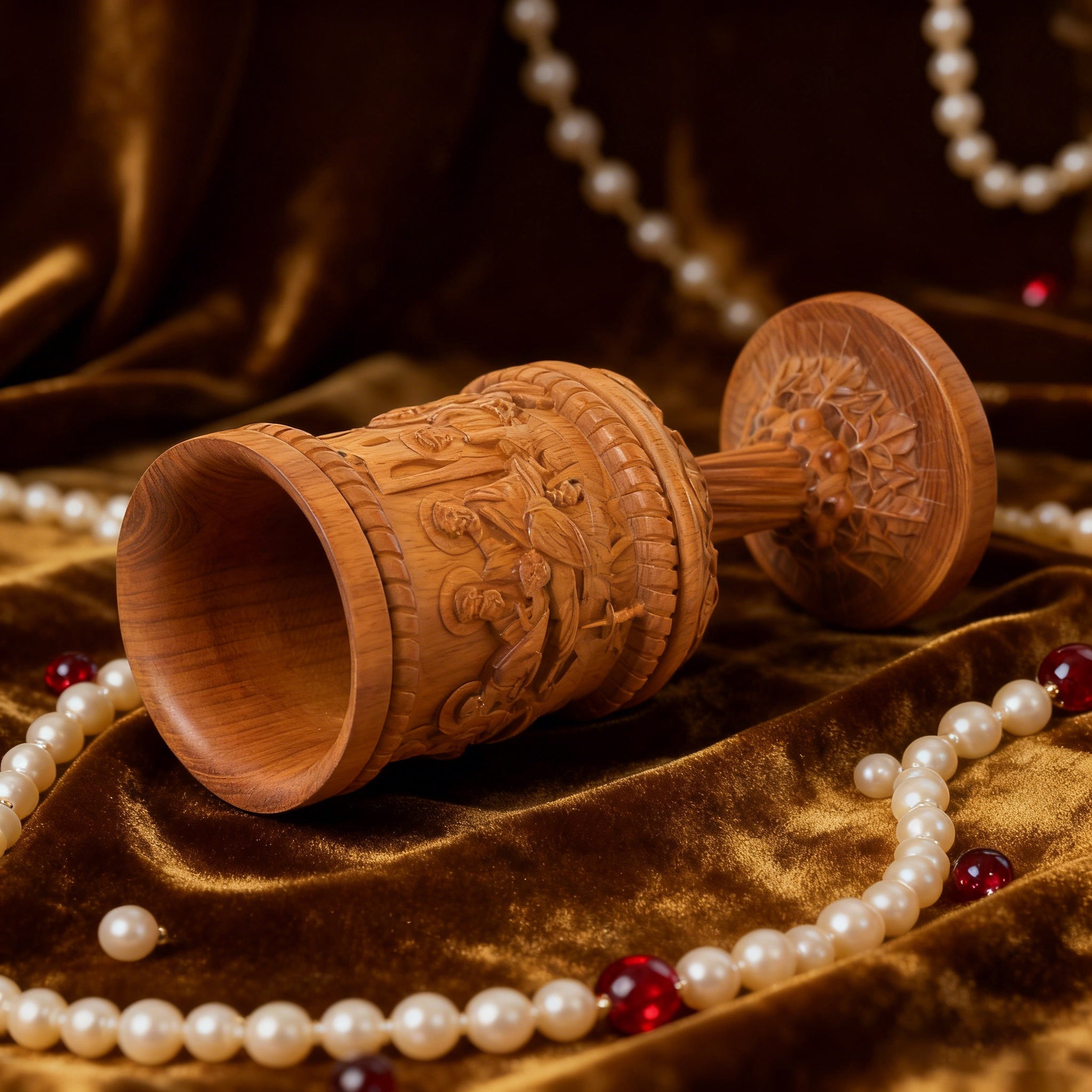 Boxwood "Last Supper" Chalice  Hand-Carved Communion Cup | Eternal Symbol of Redemption & Fellowship💋