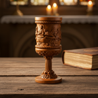 Boxwood "Last Supper" Chalice  Hand-Carved Communion Cup | Eternal Symbol of Redemption & Fellowship💋