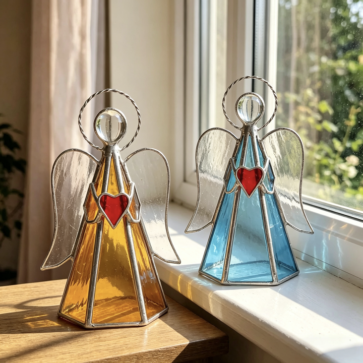 ✨ Guardian Angel Stained Glass Angel Candle Holder💋