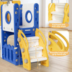 9 in 1 Toddler Slide Set, Kids Climber Slide Playset w/Long Slope, Telescope, Storage Space, Enclosed Steps, Indoor Outdoor Playground for Age 3+ Years Old (White & Gray)💋