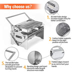 360° Rotating Barbecue Grill, Stainless SteelFlipping Barbecue Grills, Portable CampingCharcoal BBQ Grill Outdoor, Detachable PortableCharcoal Barbecue Grill for Picnic Yard Part🔥