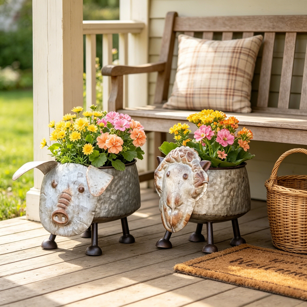 Farmhouse Barnyard Animal Planter Collection💋