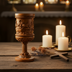 Boxwood "Last Supper" Chalice  Hand-Carved Communion Cup | Eternal Symbol of Redemption & Fellowship💋