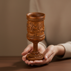 Boxwood "Last Supper" Chalice  Hand-Carved Communion Cup | Eternal Symbol of Redemption & Fellowship💋