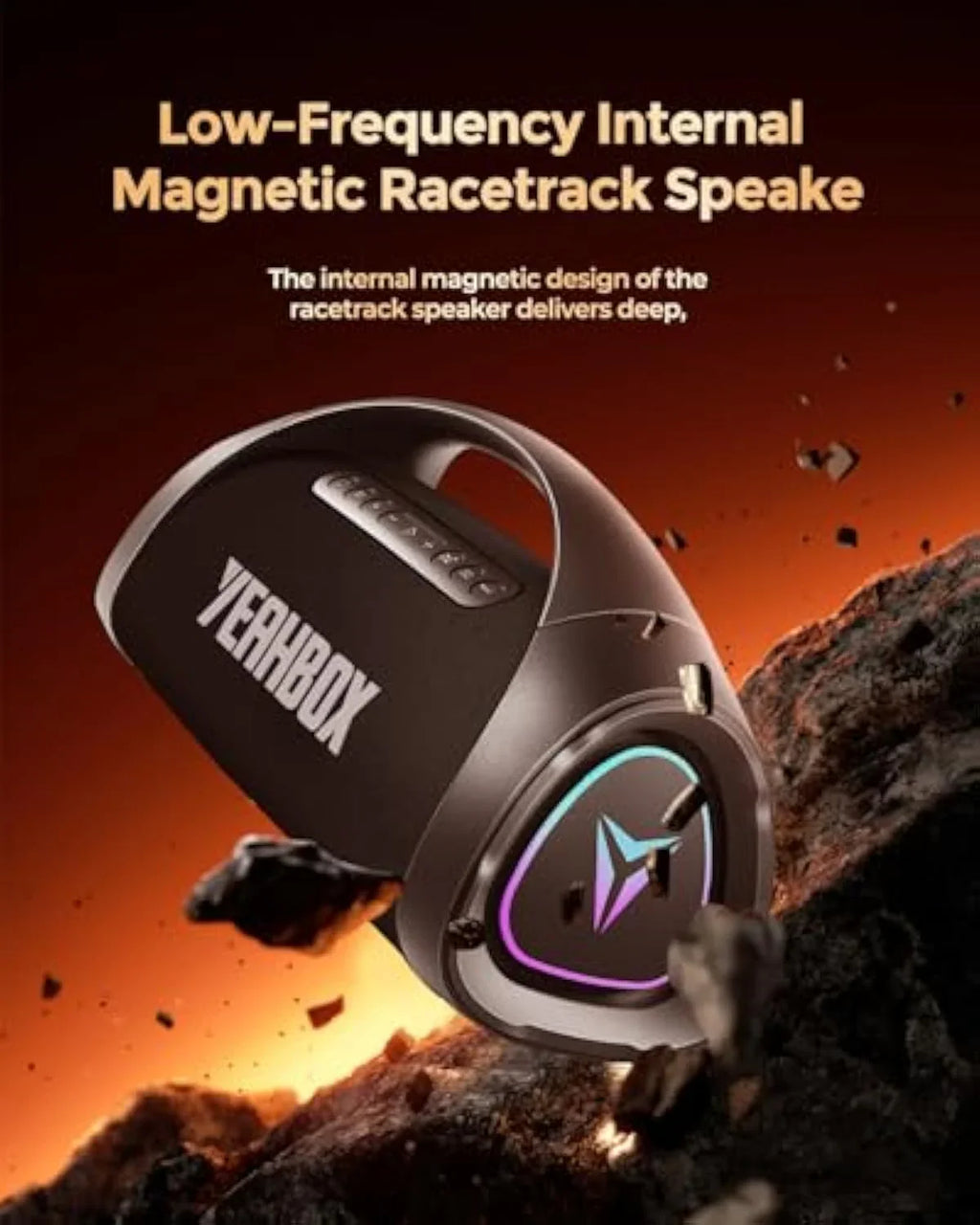 Large Bluetooth Speaker Loud, Massive Bass, IPX66 Waterproof Party Portable Speaker with Subwoofer/EQ/Fast Charge💋