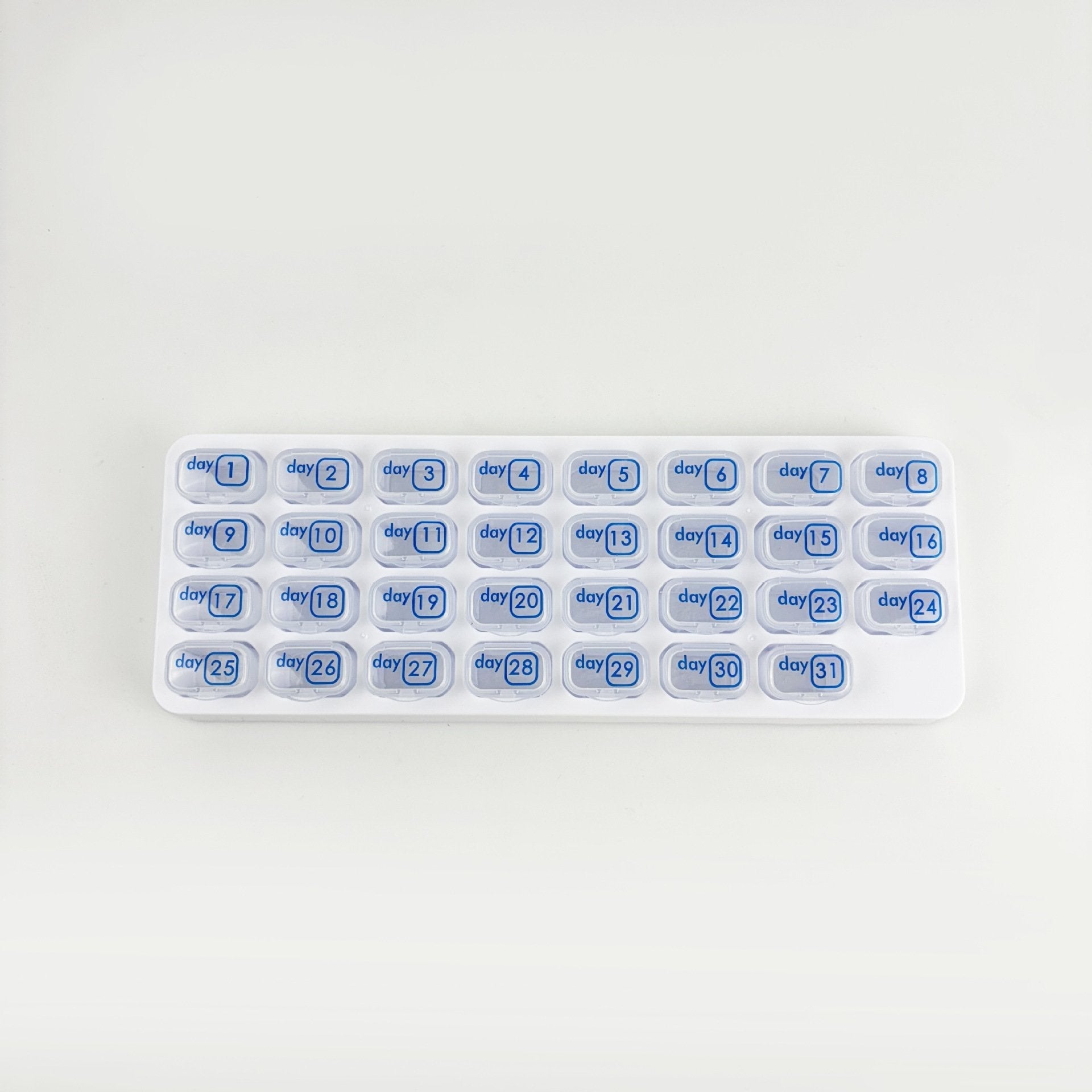 💊Monthly Pill Organizer with Lid - Arthritis-Friendly Easy-Open Lids 31 Removable Daily Pill Pods Date Reminder & Travel Case for Vitamins & Medications💋