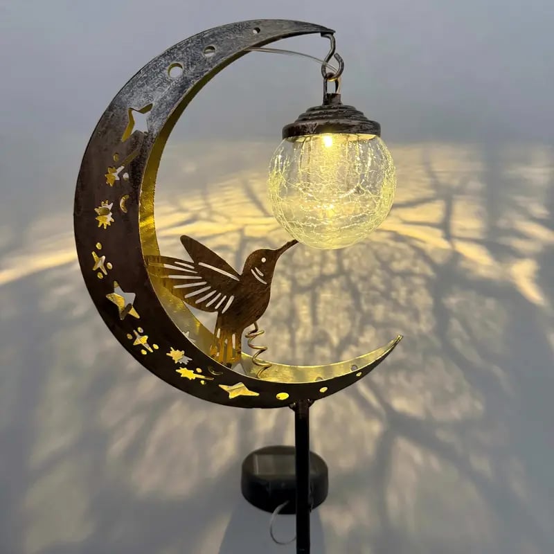 🌙✨Hummingbird Moon Solar Garden Stake Light💋