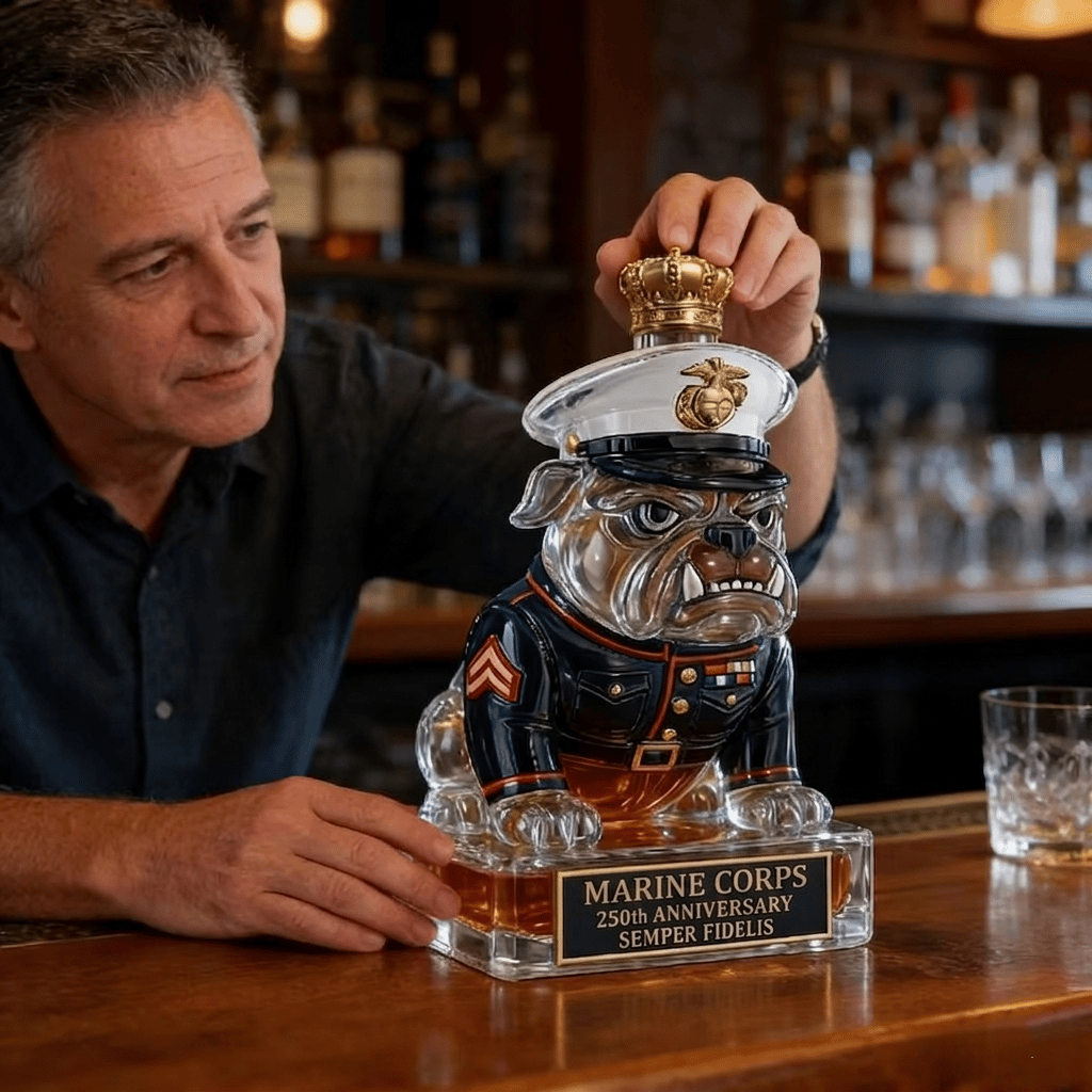 👑 Marine Corps The 250th Anniversary Devil Dog Whiskey Bottle💋