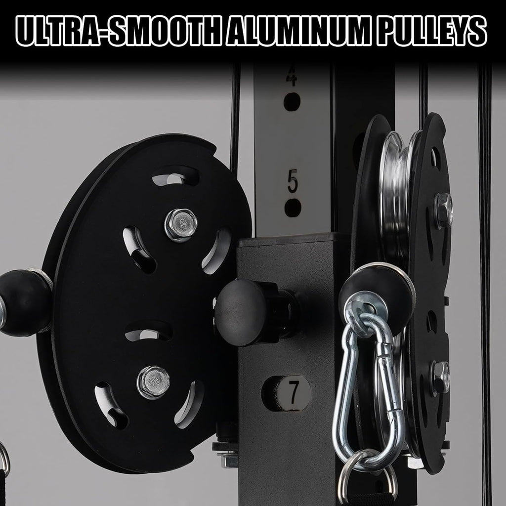 Wall Mount Cable Station, Cable Crossover Machine with Dual Pulley System and 18 Adjustable Positions for Home Gym Fitness Equipment🔥