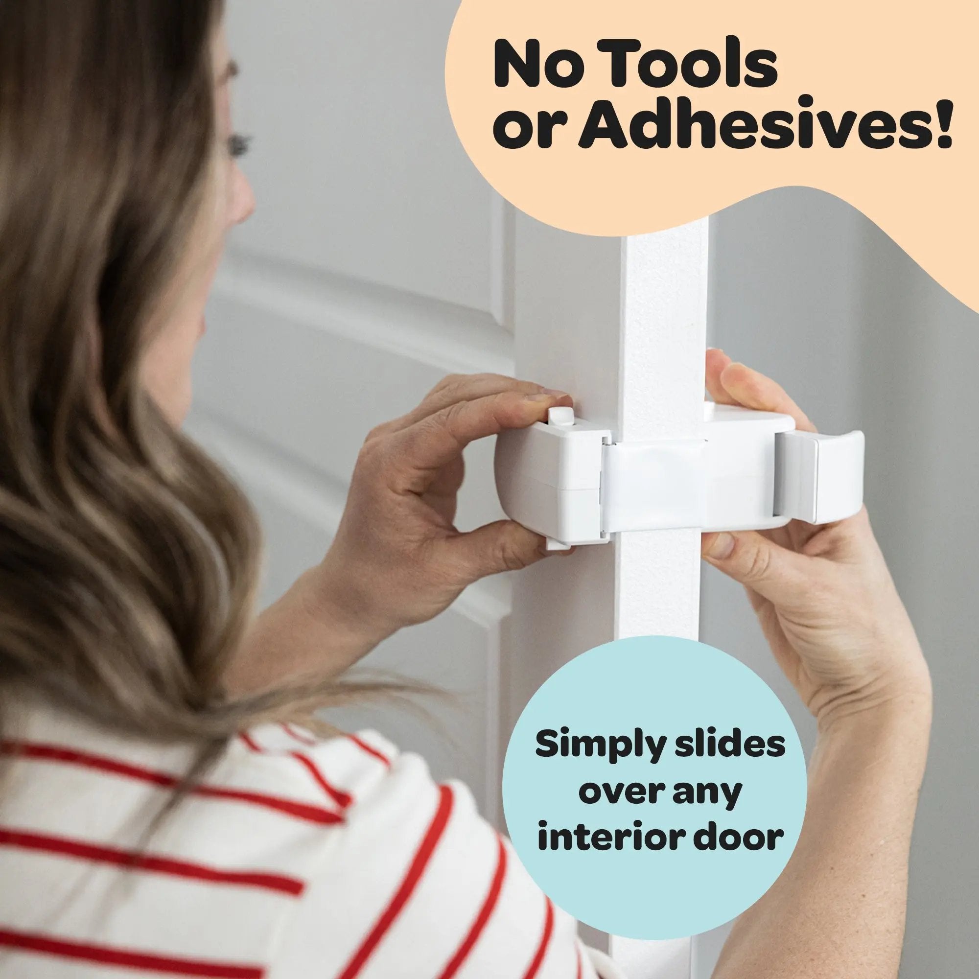 The Snap-On Door Lock Kids Can't Reach or Defeat - No Tools or Adhesives Required💋