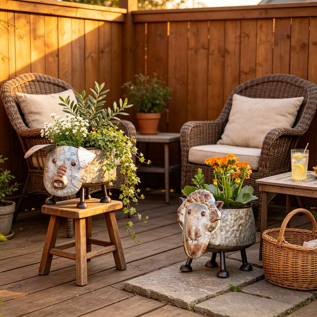 Farmhouse Barnyard Animal Planter Collection💋