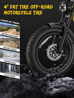 Electric Bike for Adults/Teen,2000W/3000W Peak Dual Motor,37.5/32 MPH, 48V/52V, 20AH-40AH Dual Battery Ebike,80/160 Miles 20" Fat Tire Electric Dirt bike,Electric Moped Ebike for Adults💋