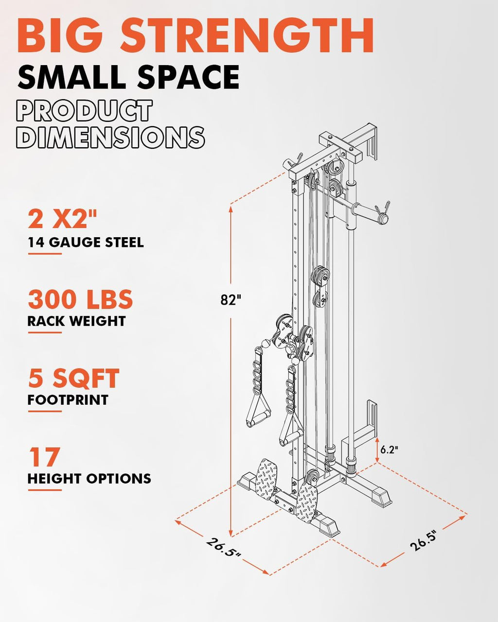 Wall Mount Cable Station, Cable Crossover Machine with Dual Pulley System and 18 Adjustable Positions for Home Gym Fitness Equipment🔥