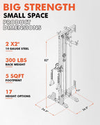 Wall Mount Cable Station, Cable Crossover Machine with Dual Pulley System and 18 Adjustable Positions for Home Gym Fitness Equipment🔥
