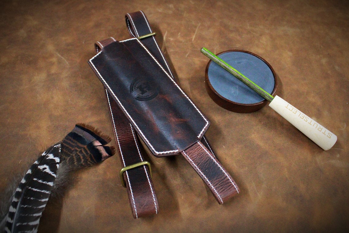 🎯🦃 Leather wild turkey toter sling with vintage turkey stamp engraving💋