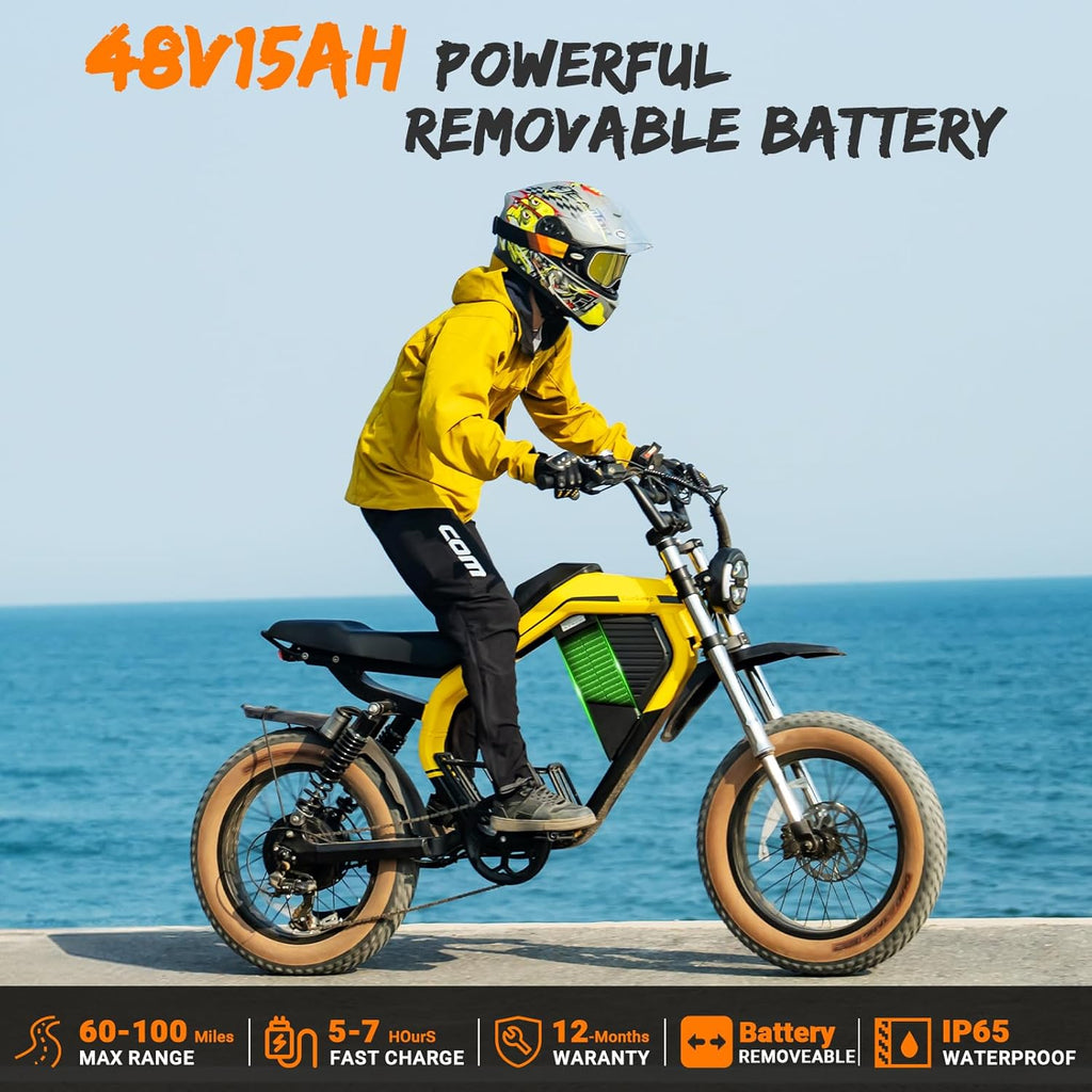 Electric Bike for Adults/Teen,2000W/3000W Peak Dual Motor,37.5/32 MPH, 48V/52V, 20AH-40AH Dual Battery Ebike,80/160 Miles 20" Fat Tire Electric Dirt bike,Electric Moped Ebike for Adults💋