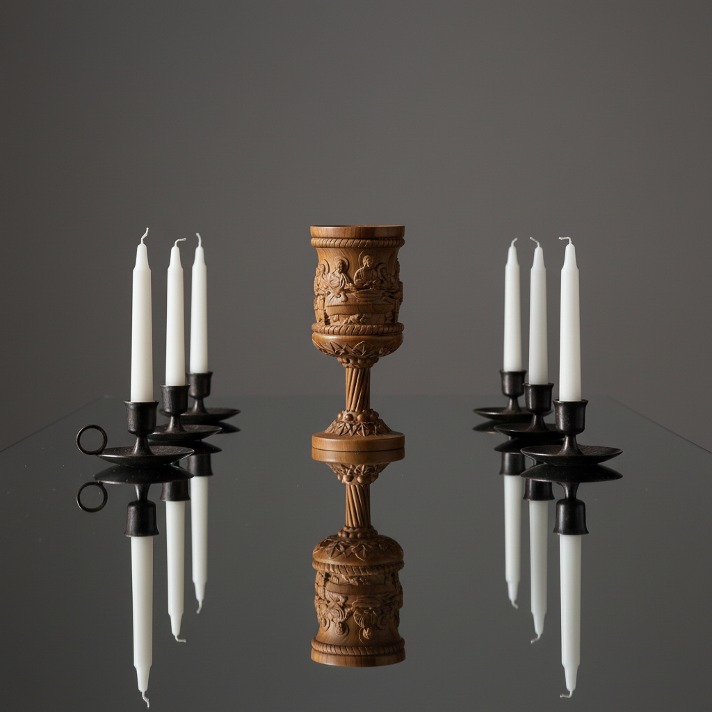 Boxwood "Last Supper" Chalice  Hand-Carved Communion Cup | Eternal Symbol of Redemption & Fellowship💋