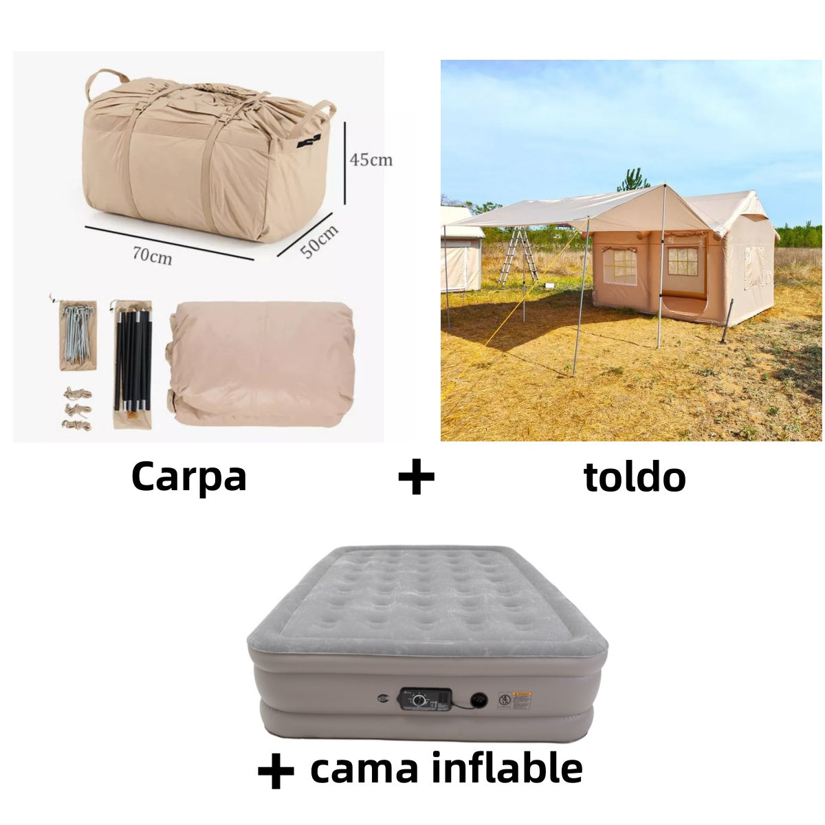 🎉⚡Hot Sale⚡Waterproof Light Weight Oxford Cloth Automatic Inflatable Tent With Camping Equipment💋