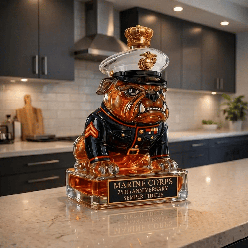 👑 Marine Corps The 250th Anniversary Devil Dog Whiskey Bottle💋