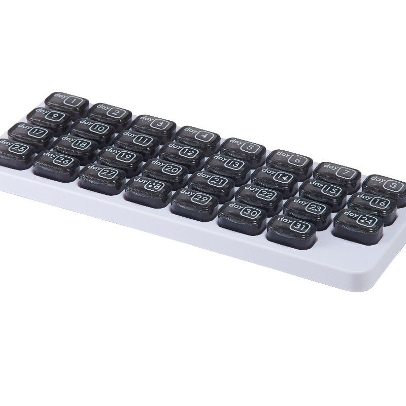 💊Monthly Pill Organizer with Lid - Arthritis-Friendly Easy-Open Lids 31 Removable Daily Pill Pods Date Reminder & Travel Case for Vitamins & Medications💋