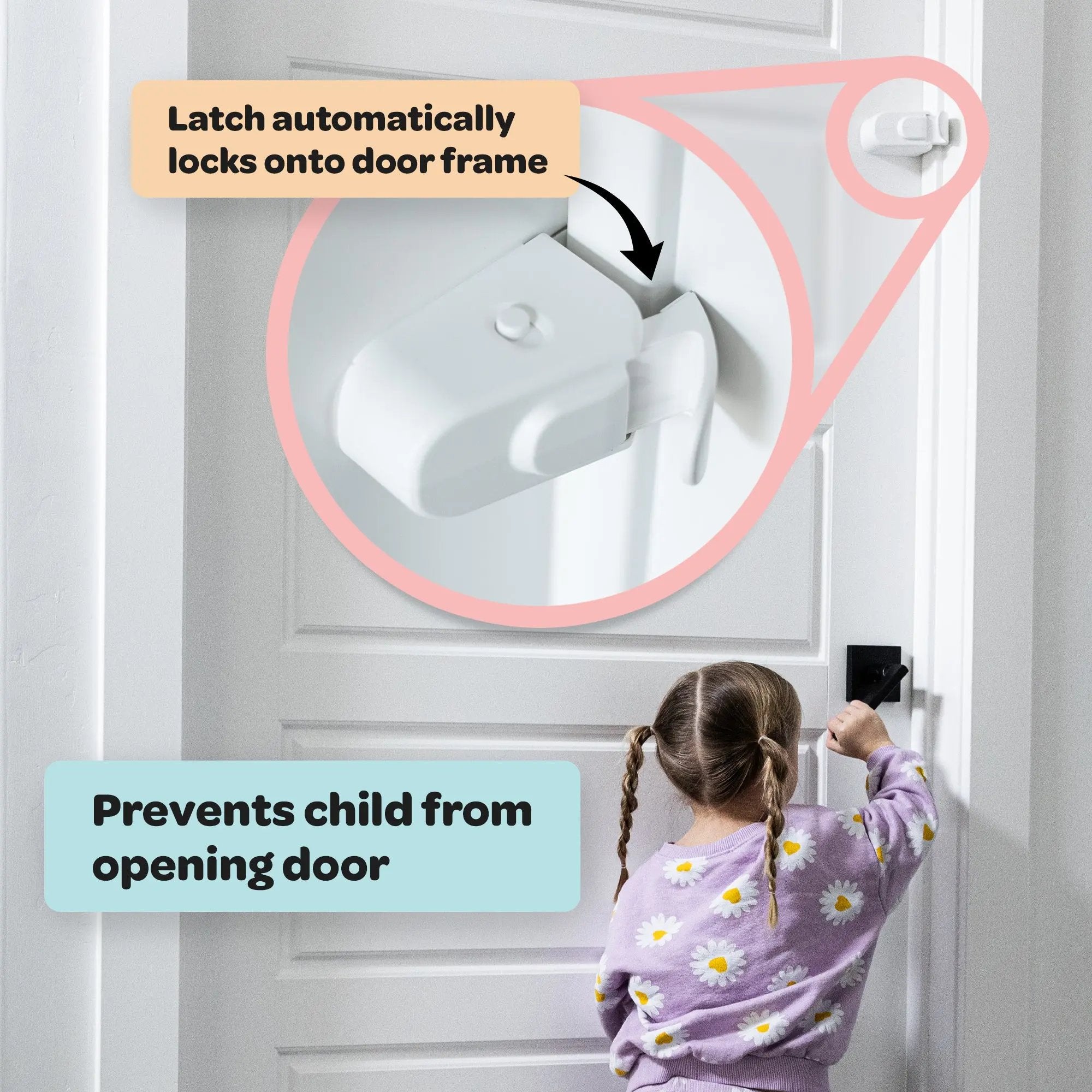 The Snap-On Door Lock Kids Can't Reach or Defeat - No Tools or Adhesives Required💋