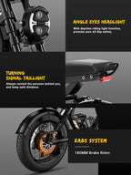 Electric Bike for Adults/Teen,2000W/3000W Peak Dual Motor,37.5/32 MPH, 48V/52V, 20AH-40AH Dual Battery Ebike,80/160 Miles 20" Fat Tire Electric Dirt bike,Electric Moped Ebike for Adults💋