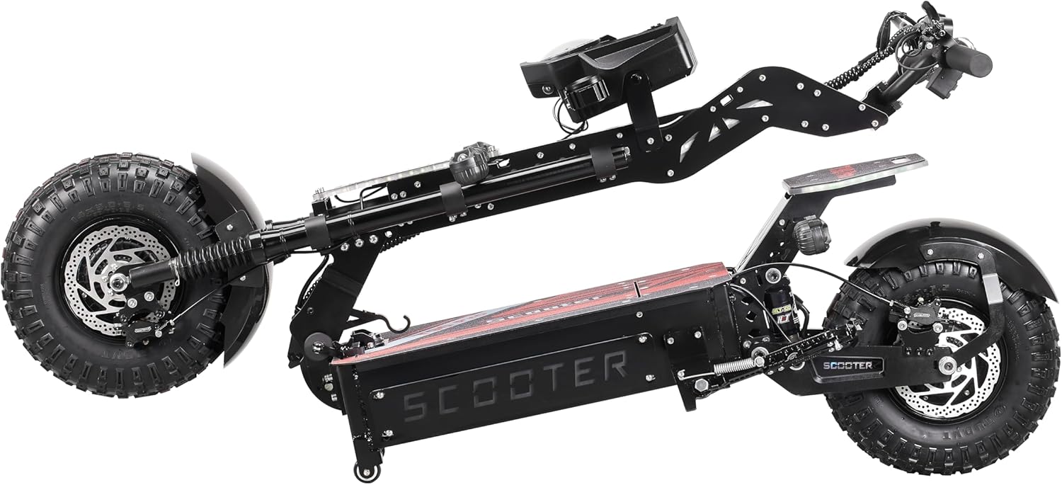 T90 Pro Electric Scooter for Adults, 10000W Dual Motor, 68 MPH Max Speed, 72V Removable Battery, 14" Off-Road Tires 800lbs Max Load, Music Light, Waterproof, 65 Mile Range, Fast E-Scooter👄
