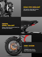 Electric Bike for Adults/Teen,2000W/3000W Peak Dual Motor,37.5/32 MPH, 48V/52V, 20AH-40AH Dual Battery Ebike,80/160 Miles 20" Fat Tire Electric Dirt bike,Electric Moped Ebike for Adults💋