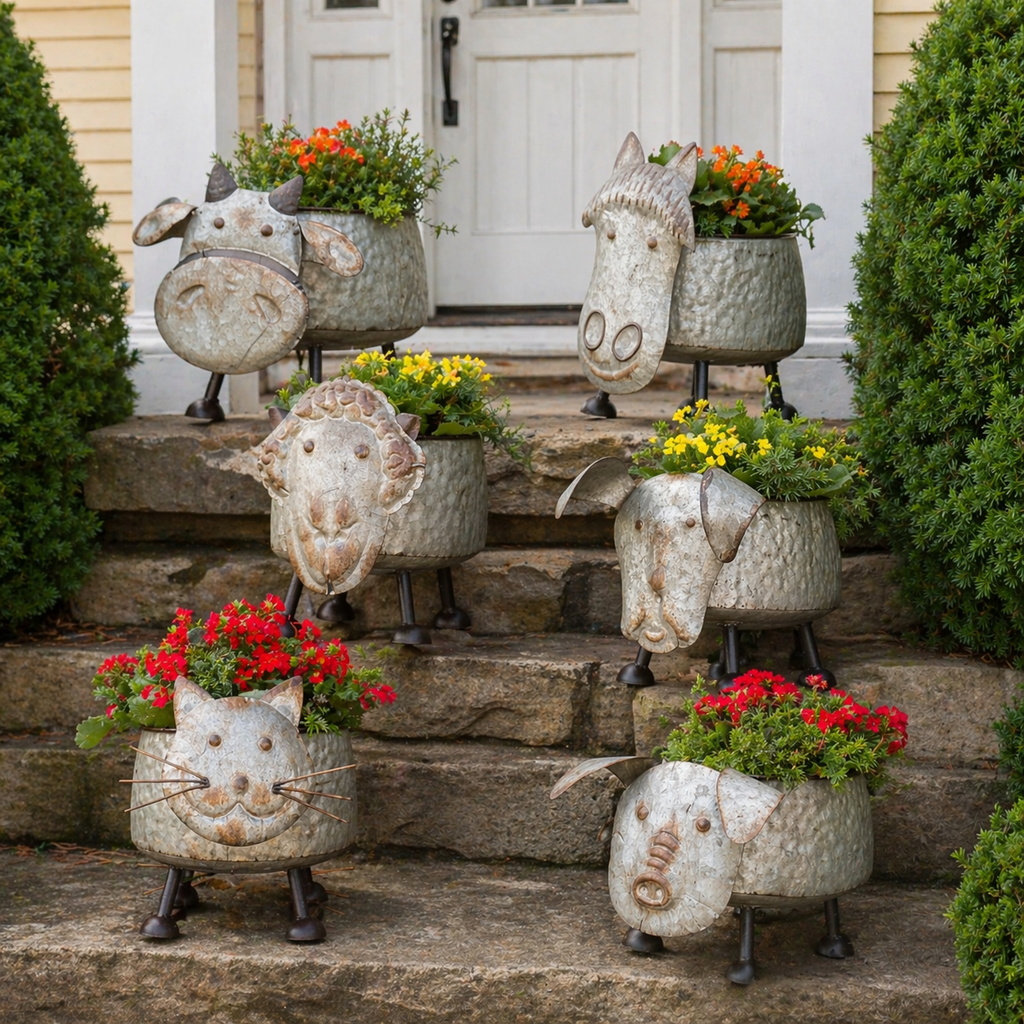 Farmhouse Barnyard Animal Planter Collection💋