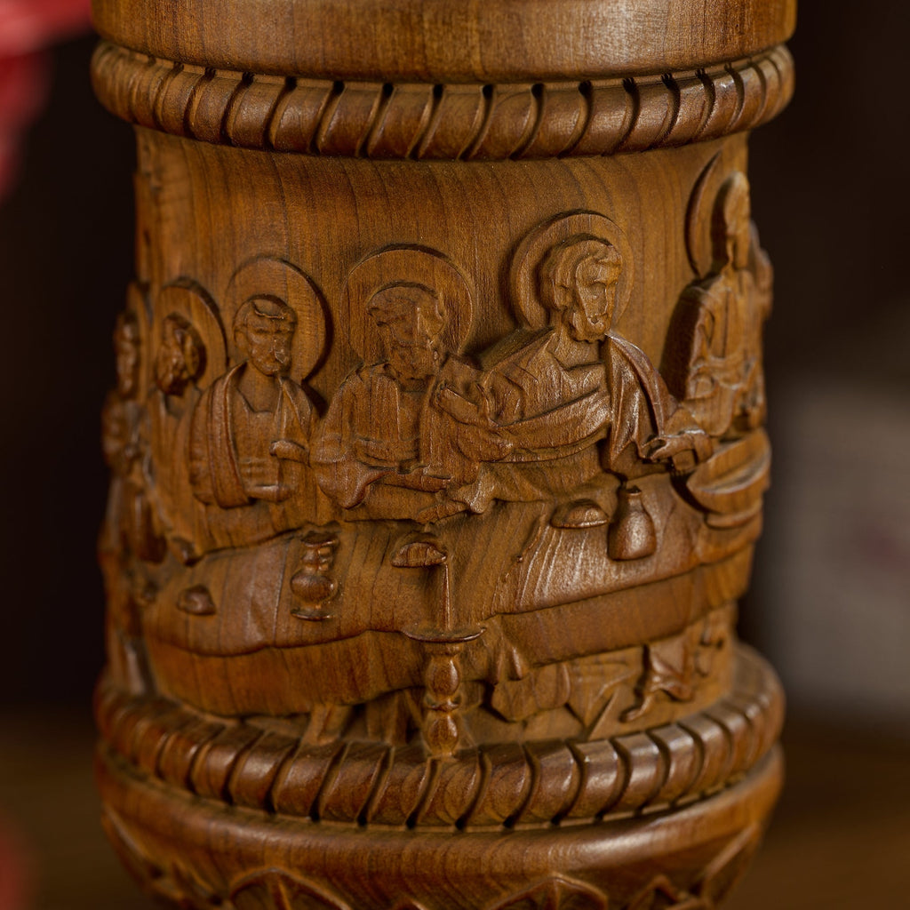 Boxwood "Last Supper" Chalice  Hand-Carved Communion Cup | Eternal Symbol of Redemption & Fellowship💋