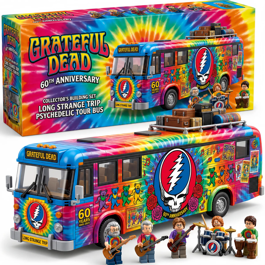 Grateful Dead 60th Anniversary Psychedelic Tour Bus Collector’s Building Set💋
