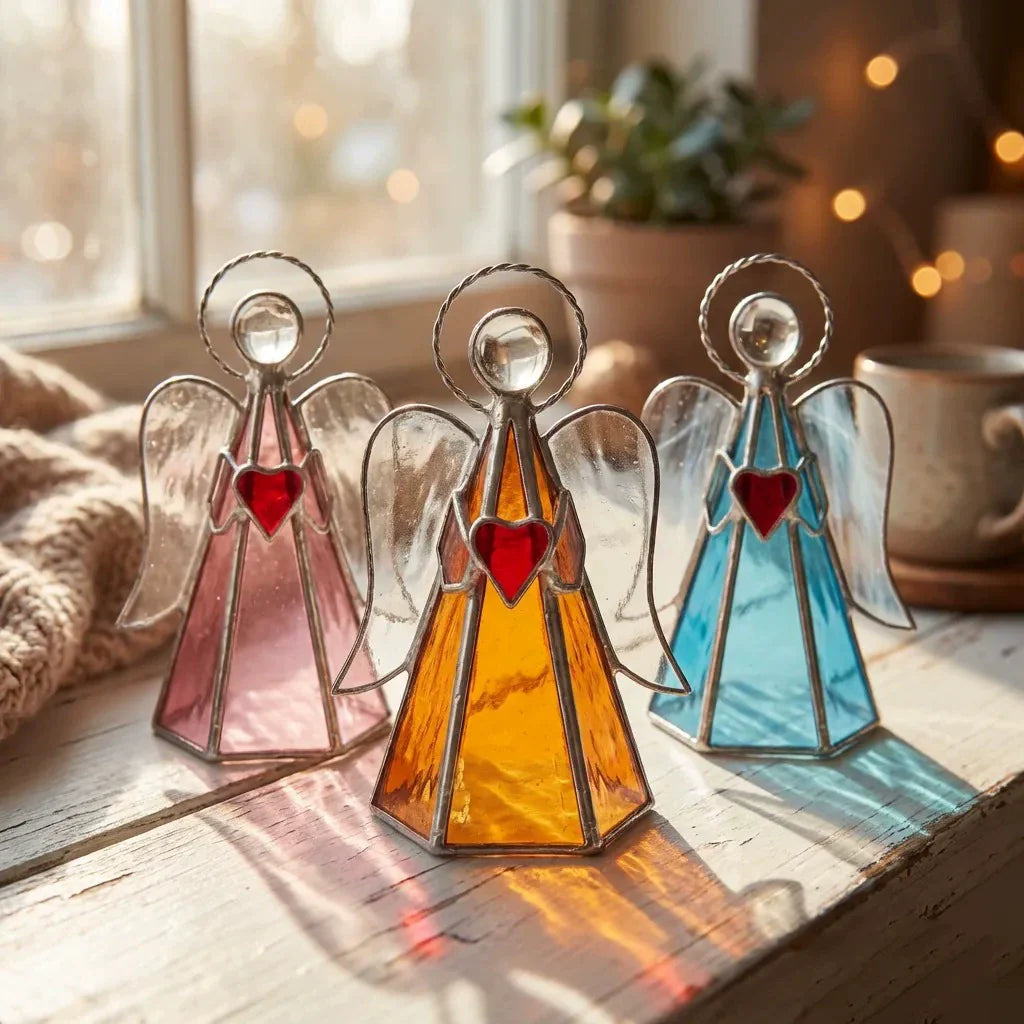 ✨ Guardian Angel Stained Glass Angel Candle Holder💋