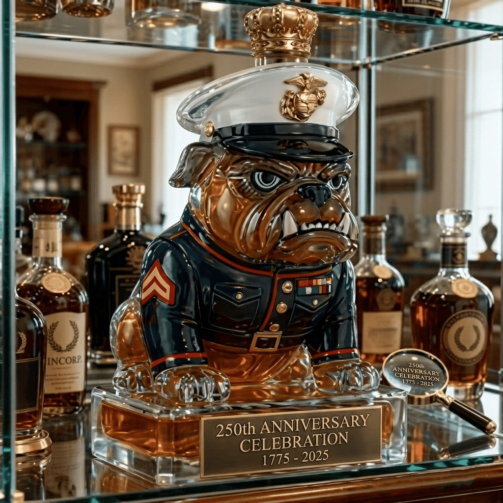 👑 Marine Corps The 250th Anniversary Devil Dog Whiskey Bottle💋