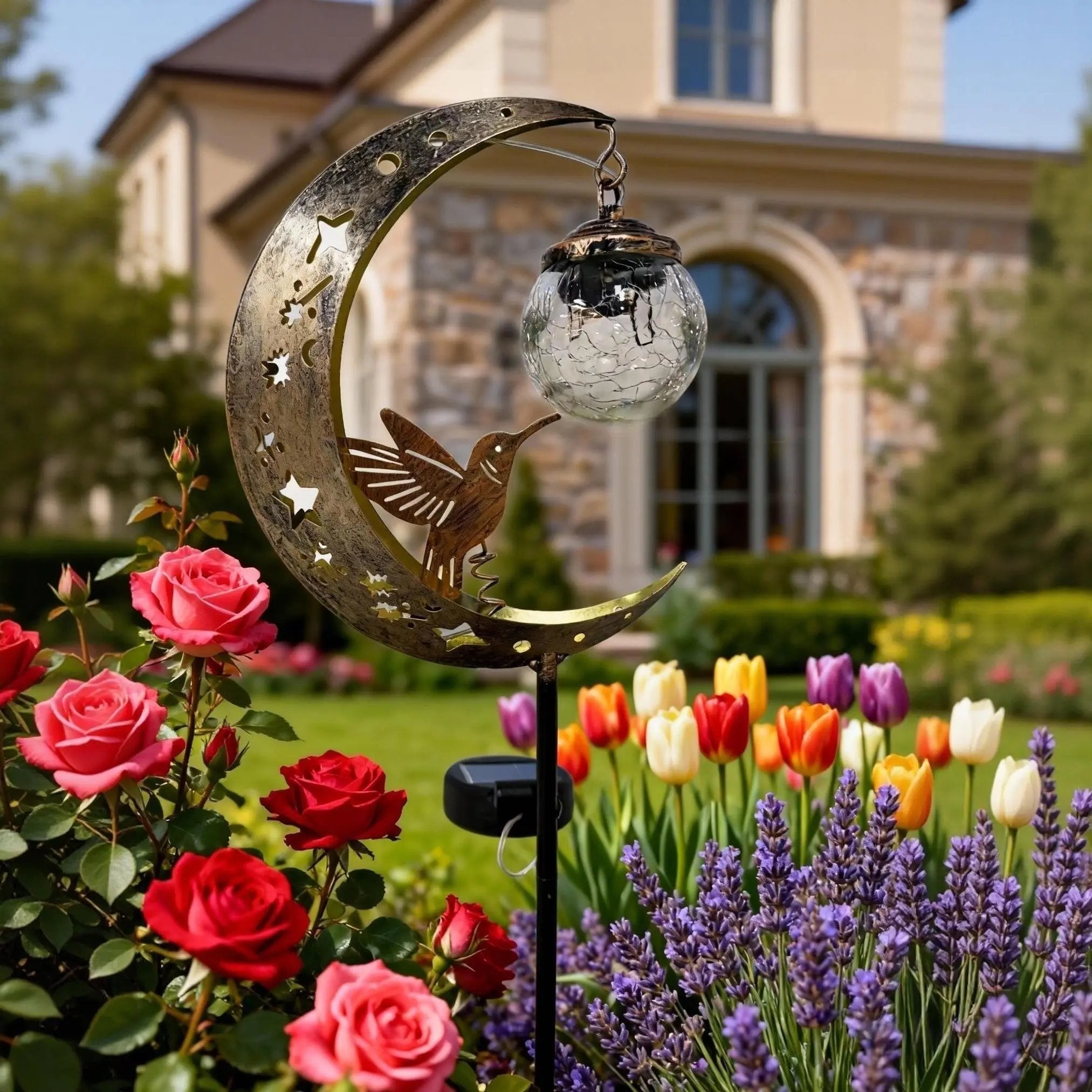 🌙✨Hummingbird Moon Solar Garden Stake Light💋