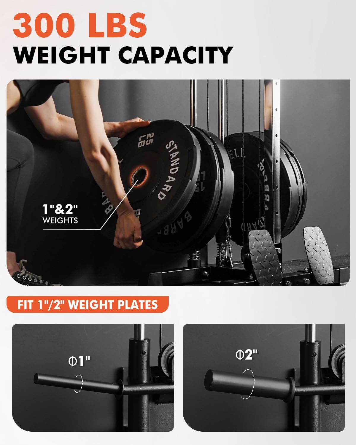 Wall Mount Cable Station, Cable Crossover Machine with Dual Pulley System and 18 Adjustable Positions for Home Gym Fitness Equipment🔥