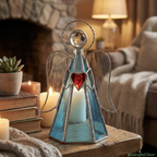 ✨ Guardian Angel Stained Glass Angel Candle Holder💋