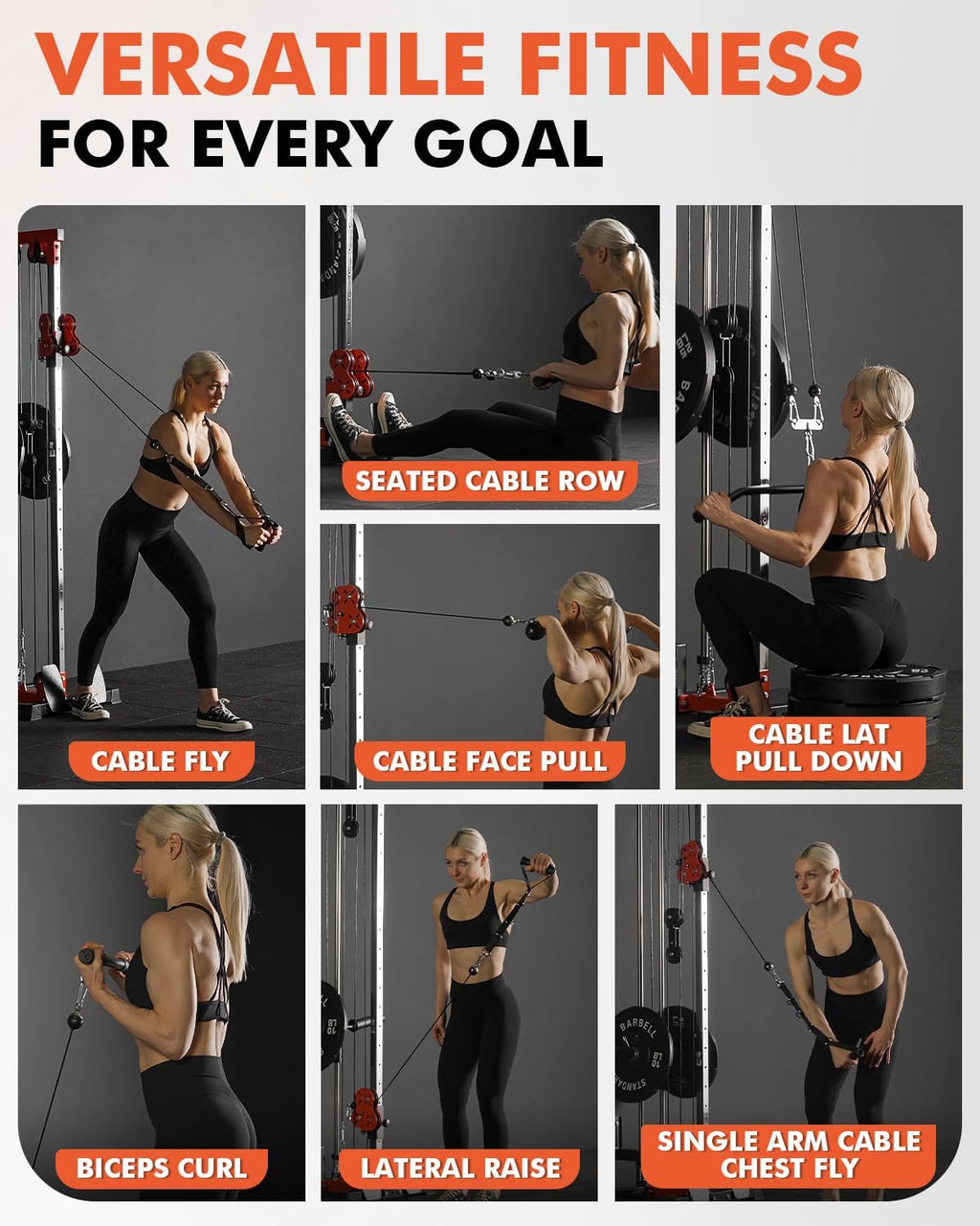 Wall Mount Cable Station, Cable Crossover Machine with Dual Pulley System and 18 Adjustable Positions for Home Gym Fitness Equipment🔥