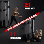 Wall Mount Cable Station, Cable Crossover Machine with Dual Pulley System and 18 Adjustable Positions for Home Gym Fitness Equipment🔥