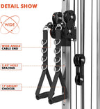 Wall Mount Cable Station, Cable Crossover Machine with Dual Pulley System and 18 Adjustable Positions for Home Gym Fitness Equipment🔥