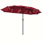 🔥Last day 49% discount- Solar LED Patio Double-Sided Umbrella🔥
