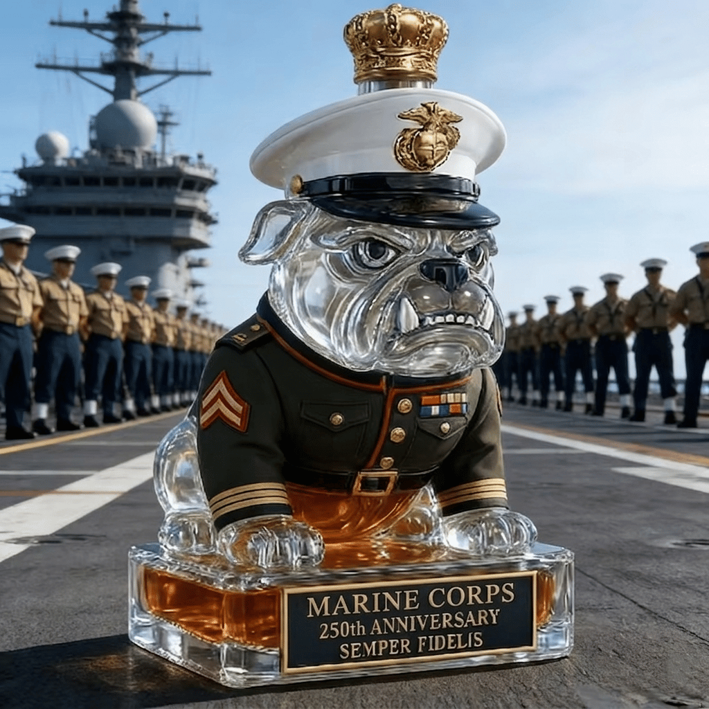 👑 Marine Corps The 250th Anniversary Devil Dog Whiskey Bottle💋